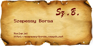 Szepessy Borsa névjegykártya